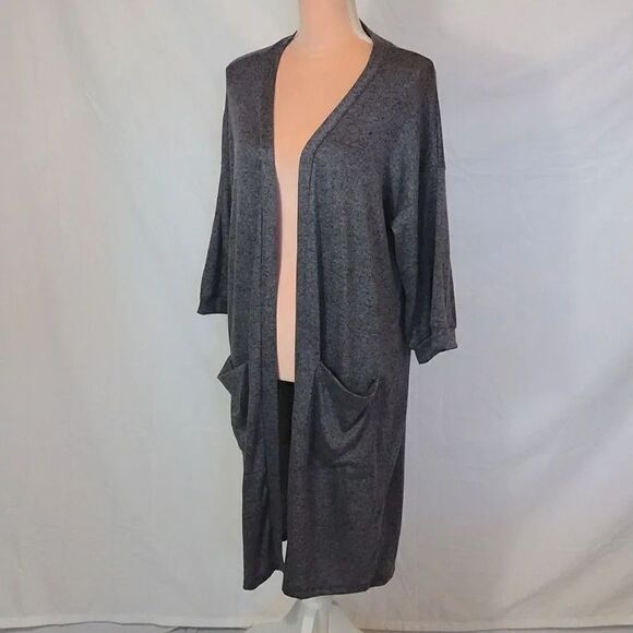 Agnes & Dora Dark Grey Open Knit Midi Cardigan with Pockets XL NWOT - Picture 8 of 16